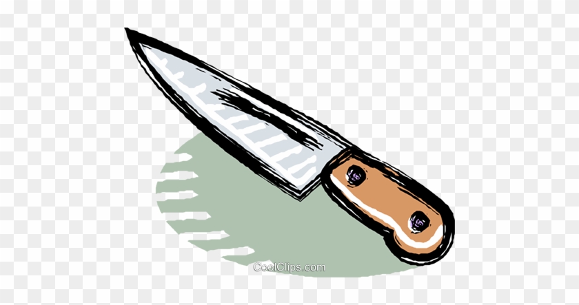 Kitchen Knife Royalty Free Vector Clip Art Illustration - Kitchen Knife Safety Rules #1393355