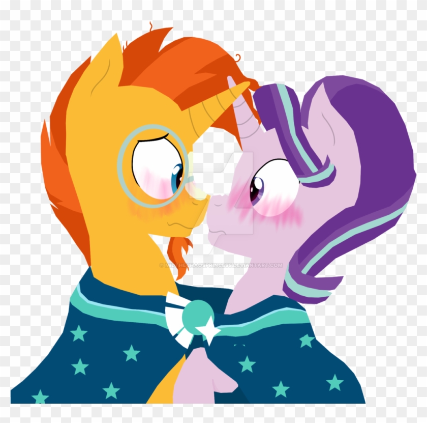 Digital-heartbeat, Blushing, Boop, Looking At Each - Mlp Eg Starlight X Sunburst #1393615