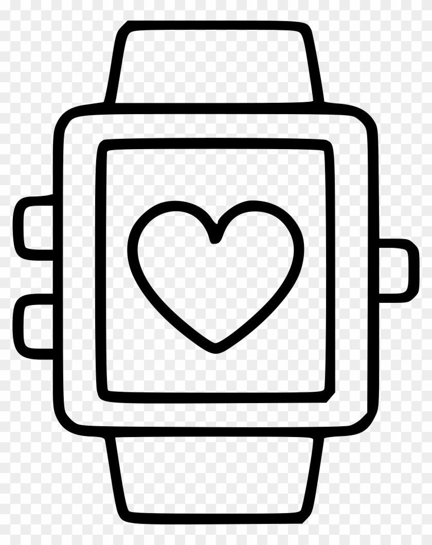 Smartwatch Heart Fitness Healthcare Heartbeat App Comments - Computadora Wearable Vector #1393624