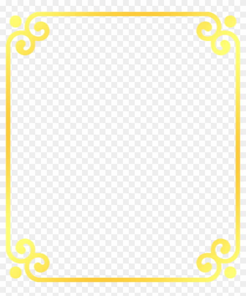 Area Pattern Golden Frame Transprent Free Download - Yellow Square Border Png #1393701