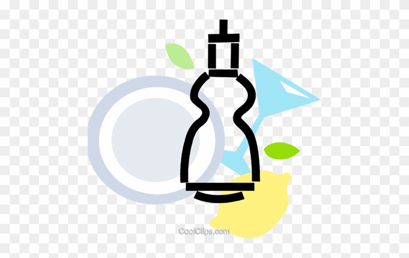 Dish Soap With Glasses And Dishes Royalty Free Vector - Graphic Design #1393755