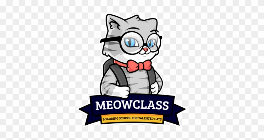 Meowclass Cat Boarding - Cat Mascot Logo Png #1393855