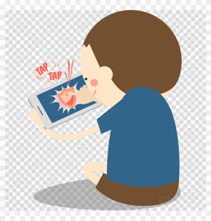 Playing Phone Game Cartoon Clipart Video Games Clip - Crying Girl #1394221