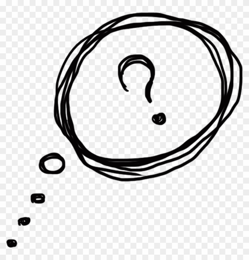 Bubble Speech Balloon Clip Art Black Thinking Bubbles - Thinking Bubble With Question Mark Png #1394553