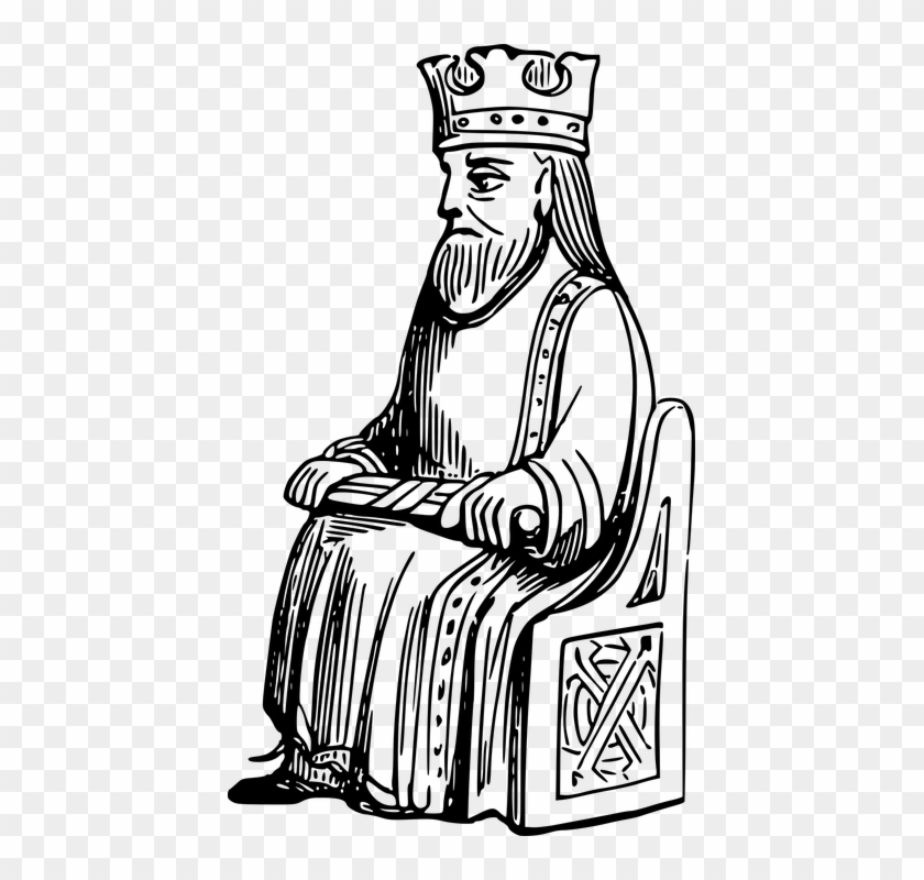 Picture Library Stock King On Throne Png Black And - King Drawing Png #1394566
