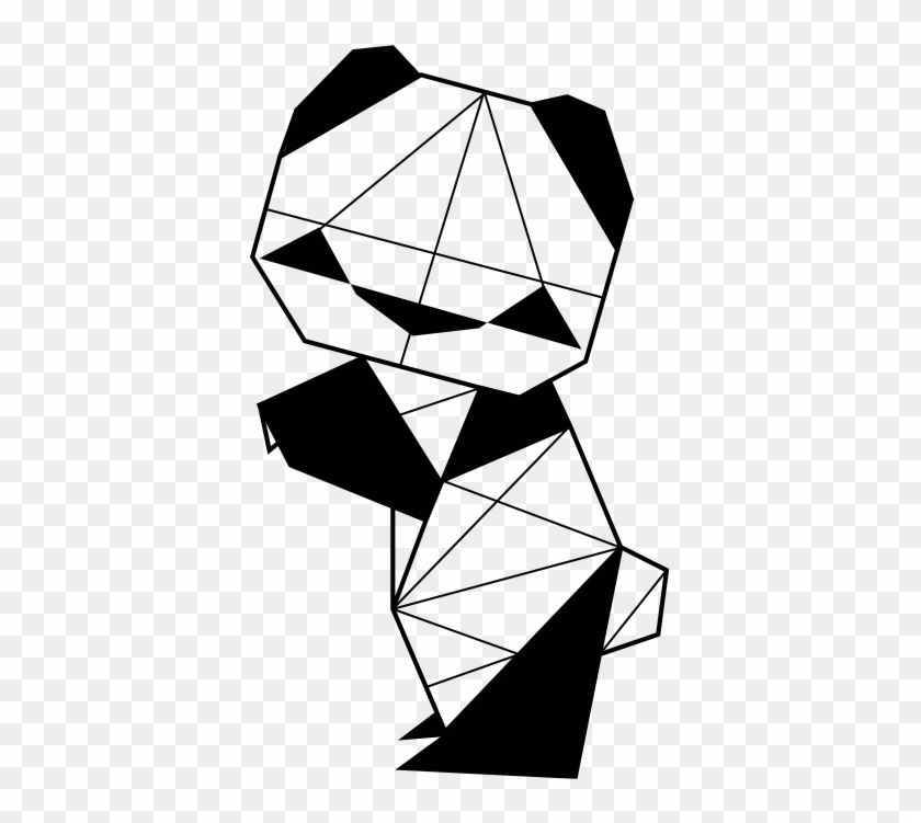 Panda Tattoo Im Origami Style - Animaux Origami En Dessin - Free  Transparent PNG Clipart Images Download