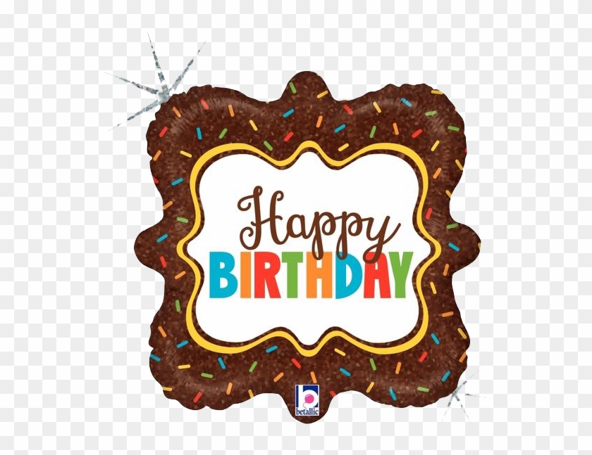 18" Chocolate Sprinkles Happy Birthday Balloons All - Balloon #1395020