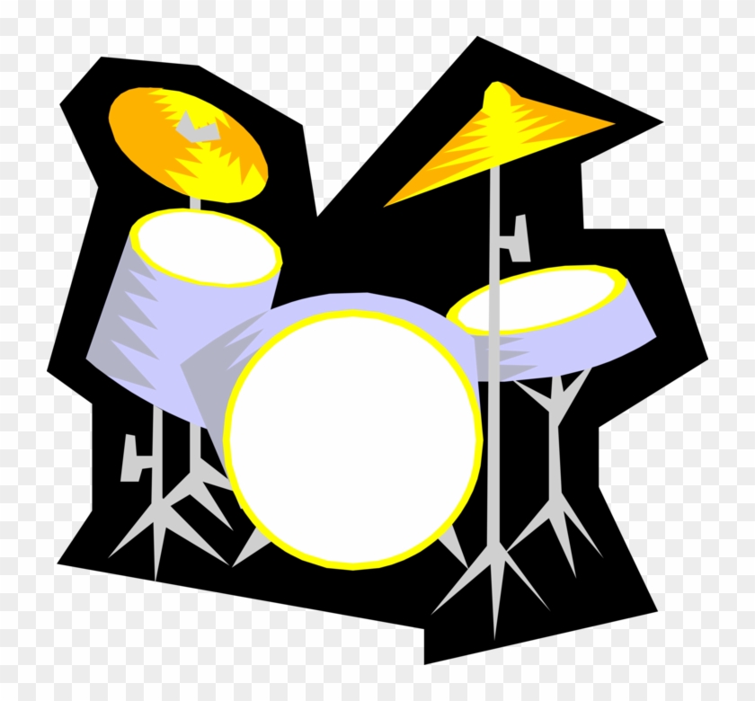 Vector Illustration Of Drum Set Or Drum Kit Percussion - Gilmore Girls: Hep Alien Magnet #1395025
