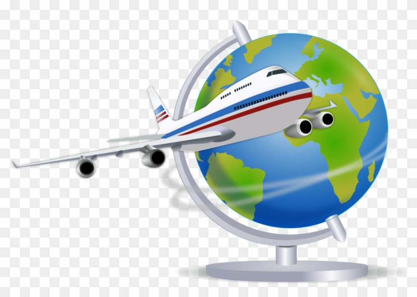Airplane Globe Air Travel Computer Icons - World Traveler Shower Curtain #1395369