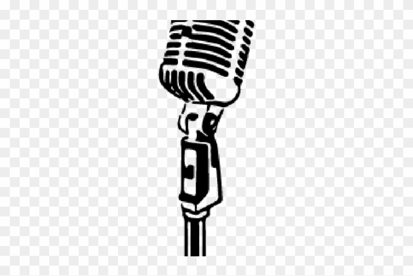 Mic Clipart Black And White - Microphone Stand Clipart #1395665