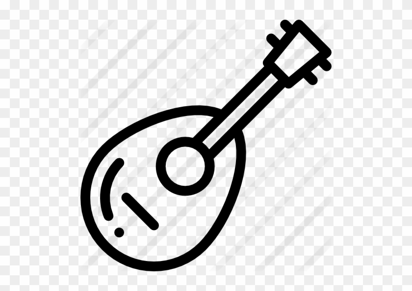 Lute Free Icon - Guitar Image Black And White #1395693