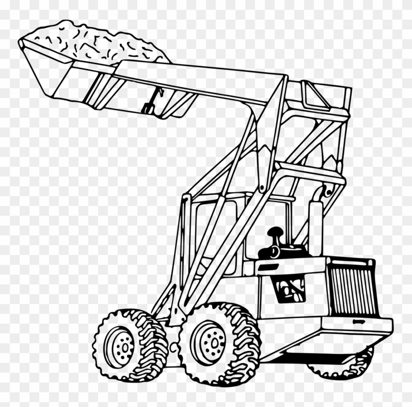 John Deere Tractor Loader Coloring Book Heavy Machinery - Front End Loader Drawing #1395722