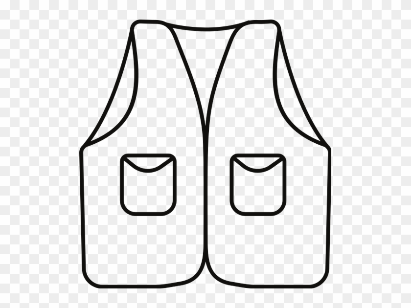 Life Vest Clip Art Black And White Sketch Coloring - Vest Clipart Black And White #1395825