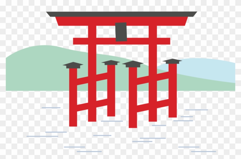 Itsukushima Shrine Shinto Shrine Torii Copyright-free - 宮島 鳥居 イラスト #1396089