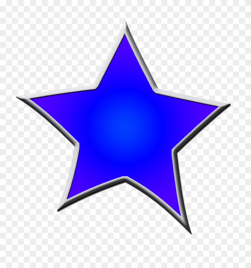 Star In Blue Clipart Borders And Frames Clip Art - Blue Star White Outline #1396233