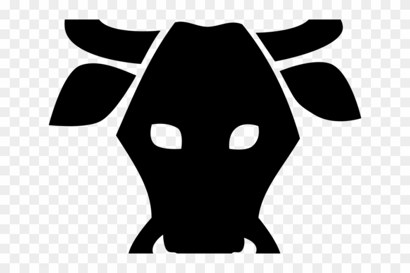 Longhorn Cattle Clipart Ox Face - Cow Head Silhouette Png #1396811