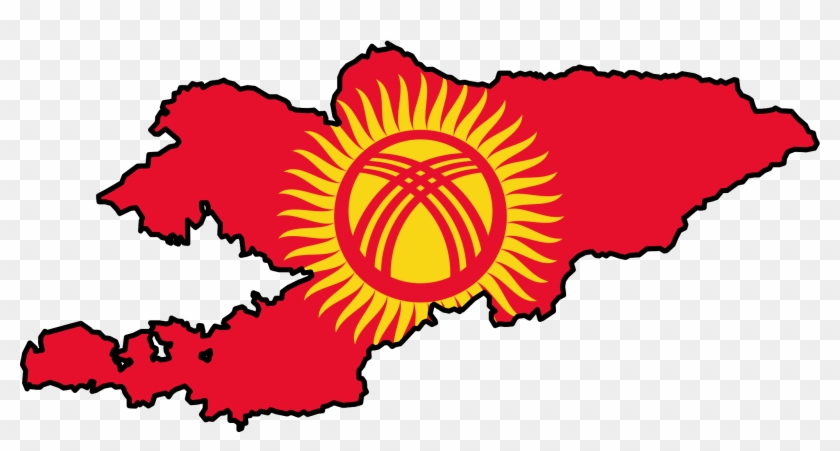 Kyrgyzstan Flag Map - Kyrgyzstan Flag Map #1397020