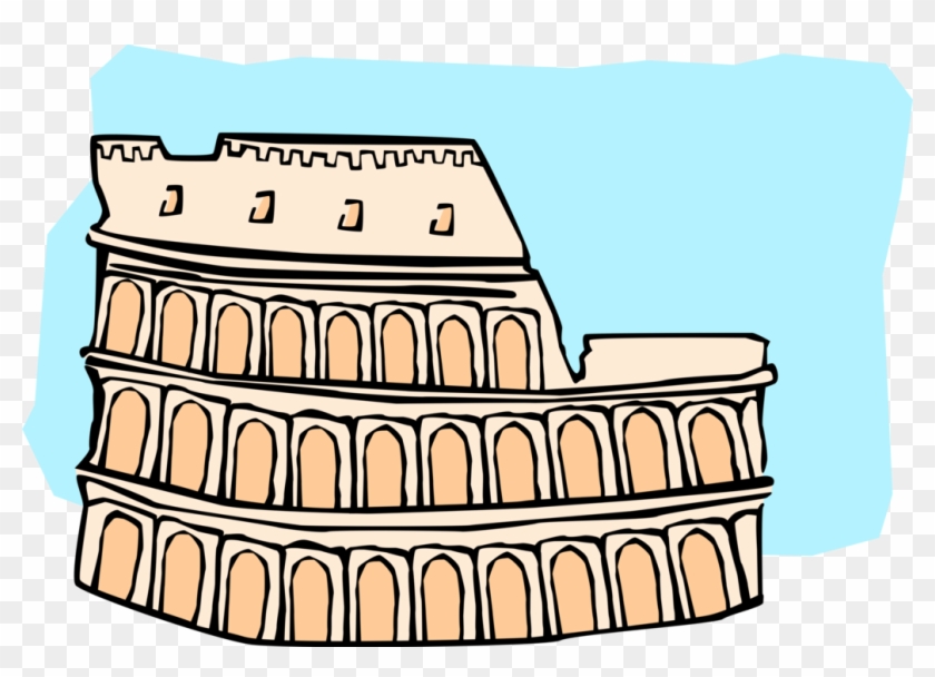 Vector Illustration Of Roman Forum Colosseum Or Coliseum - Clip Art #1397047