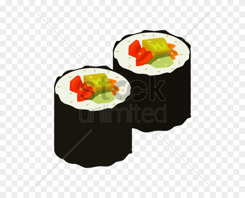 Sushi Roll Vector Clipart Asian Cuisine Sushi California - Sushi Roll Vector #1397137