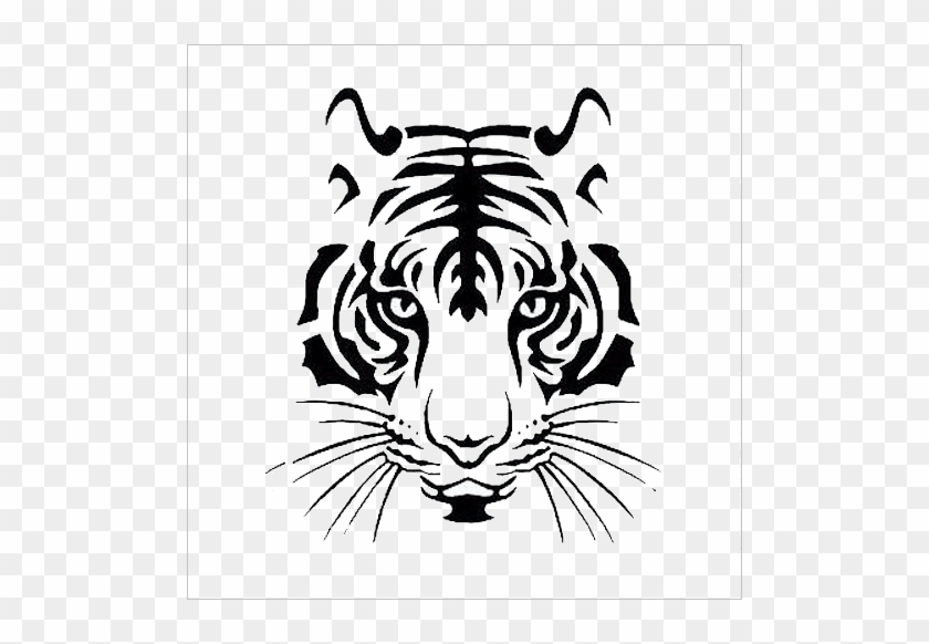 Png Tiger Silhouette Clipart Tiger Wall Decal Stencil - Tiger Face Vinyl Decal Sticker Bumper Car Truck Window- #1397144