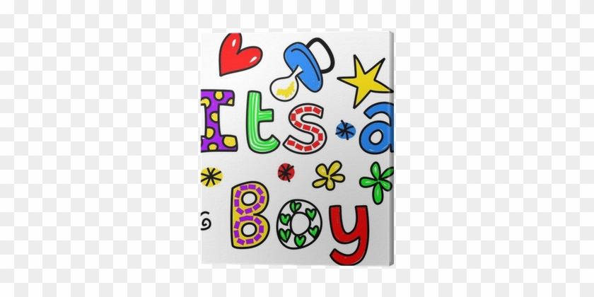 Lerretsbilde Det Er En Boy Cartoon Tekst Clipart • - Cute Its A Baby Boy Greeting Text Expression Tote Bag #1397941