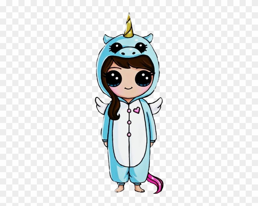 Unicorn Pijama Kawaii Cute Girl - Draw So Cute Unicorn Girl #1398084