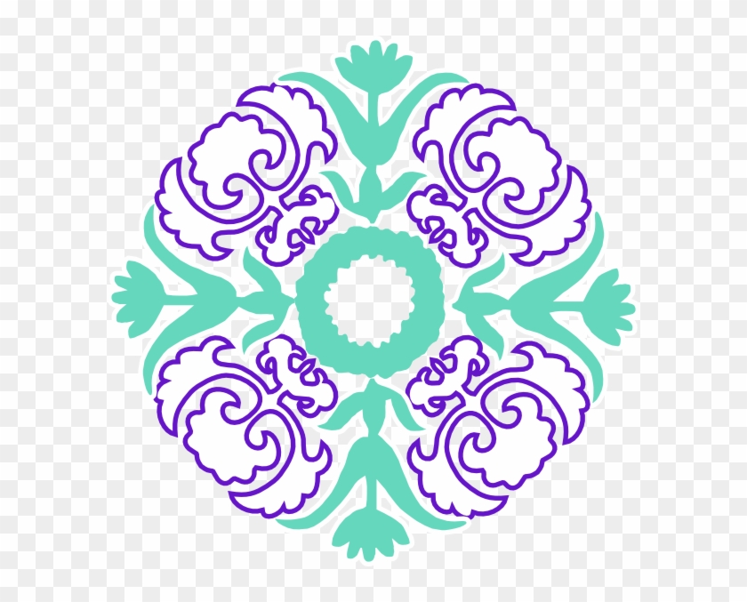 Damask Teal And Purple #1398105