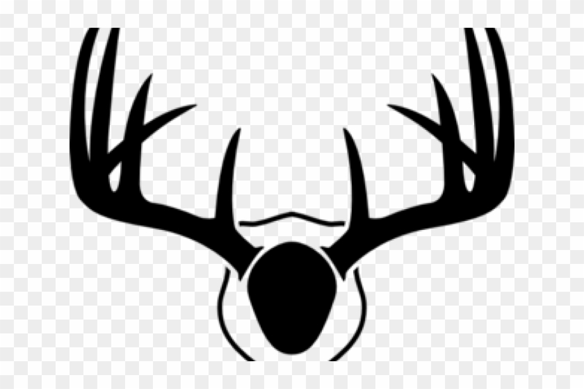 Horns Clipart Deer Rack - Black And White Antler #1398175