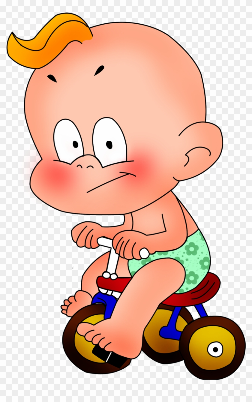 Láminas Infantiles Y Para Adolescentes - Baby On Bicycle Clip Art #1398178