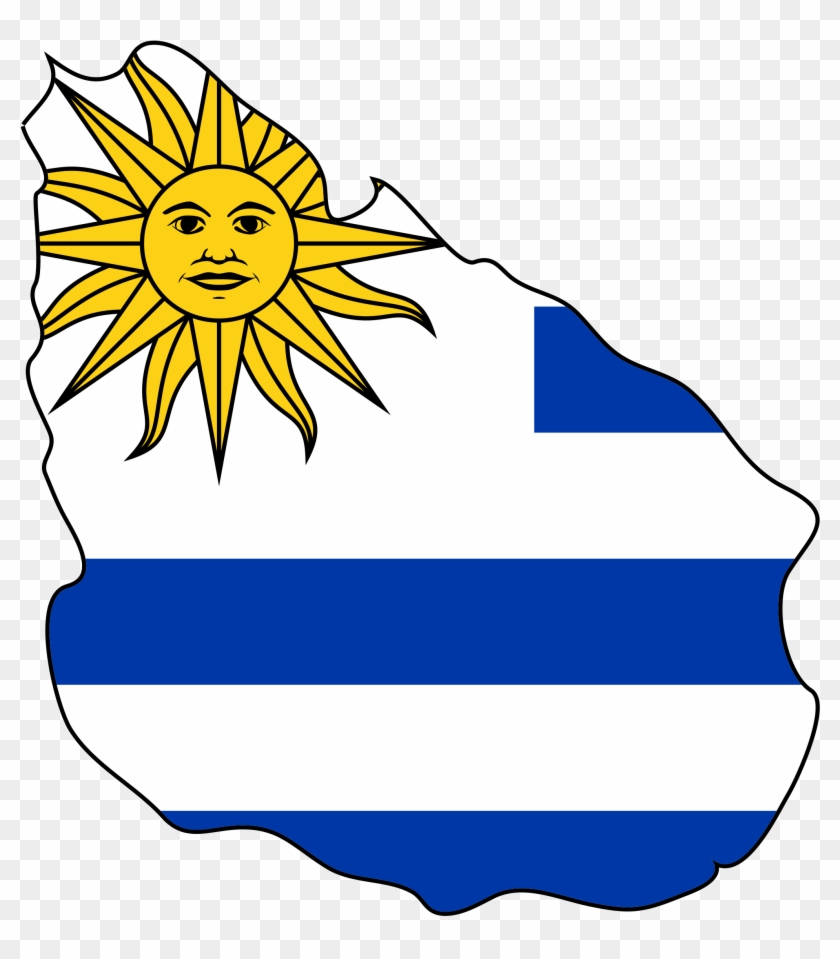 Uruguay Flag Map - Escudo De La Bandera De Uruguay #1398779