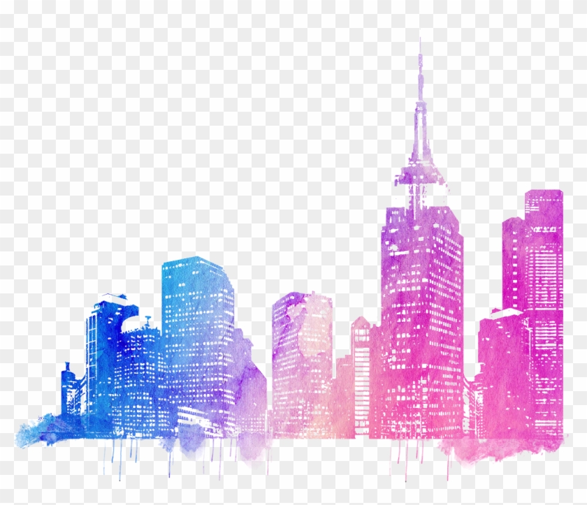 Graphic Freeuse Stock City Cityscape Horizon Line Sketch - City Skyline Drawing #1398823