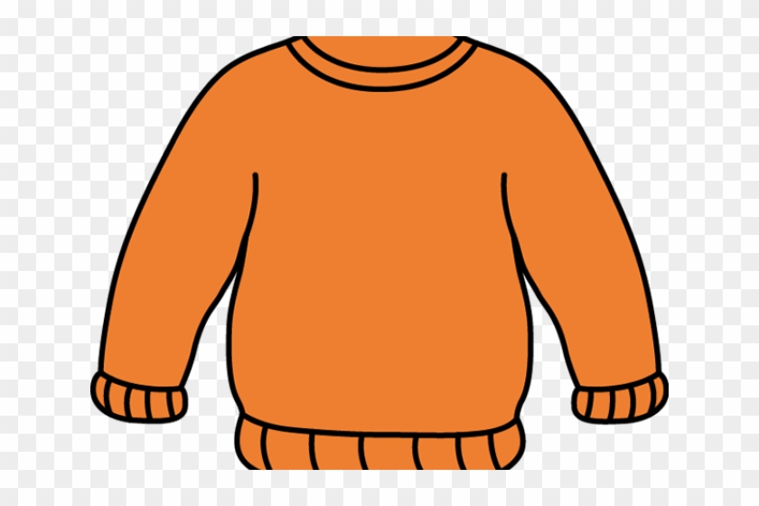 Jacket Clipart Orange Clothes - Sweater Clipart Black And White #1399174