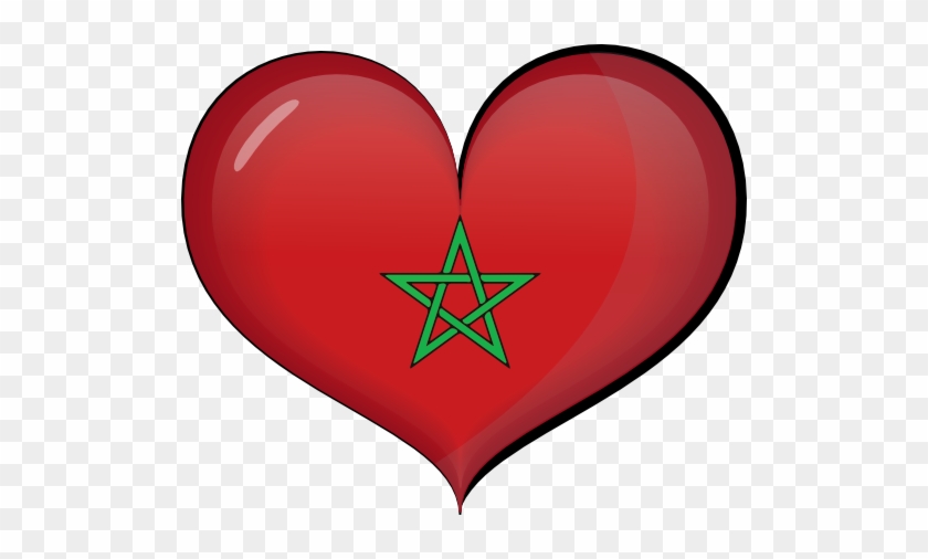 Morocco Heart Flag Clipart - علم المغرب في قلب #1399211