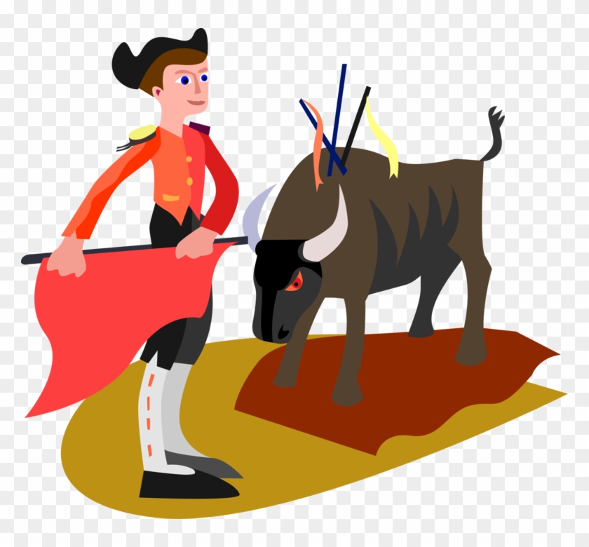 Vector Illustration Of Spanish Matador Toreador Bullfighter - Matador Cartoon #1399319