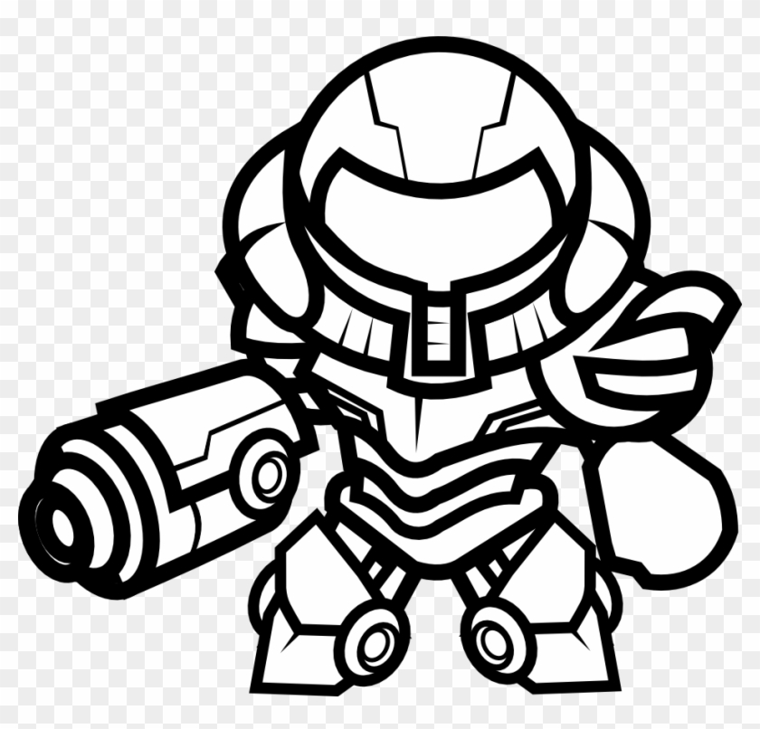 Y Samus Clipart - Samus Black And White #1399390