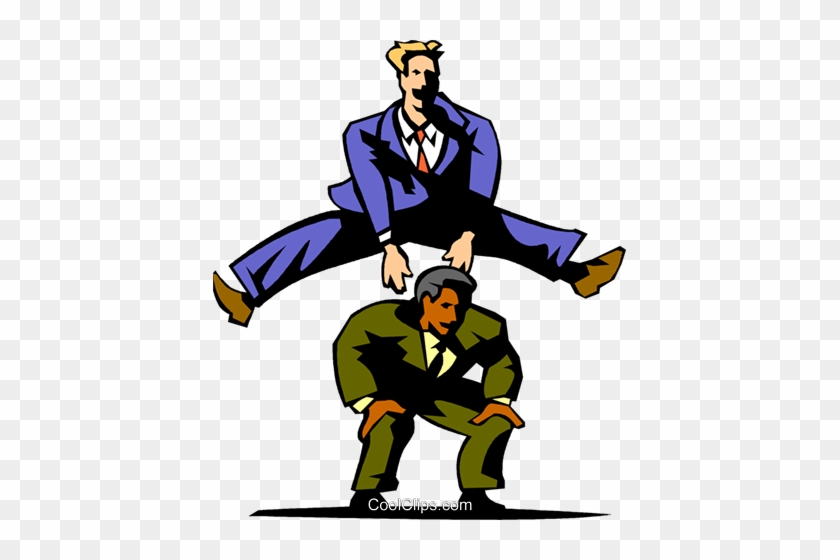 Businessmen Playing Leap Frog Royalty Free Vector Clip - Leadership #1399606