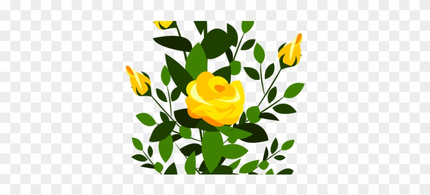 Yellow Rose Clipart Beautiful - Png Clipart Flower Bush #1399804