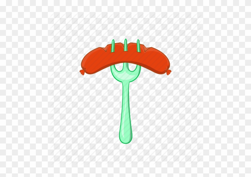 Sausage Clipart Sausage - Fork In Food Cartoon #1399821