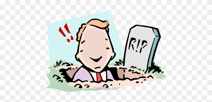 Deep Six It Royalty Free Vector Clip Art Illustration - Man Digging His Own Grave #1399862