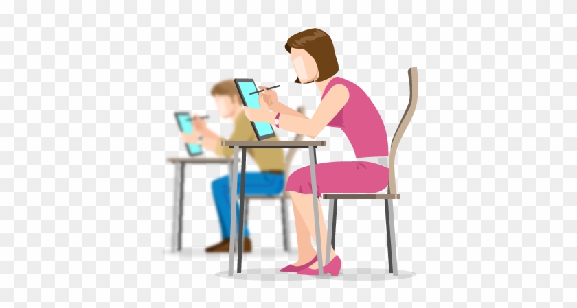 Development Of Online Examination Software With Subjective - Students Giving Online Exams #1399994