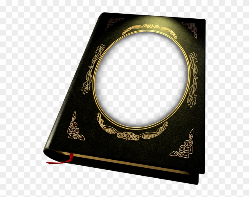 Transparent Black And Gold Book Frame - Moldura Fotos Livro Png #1400015