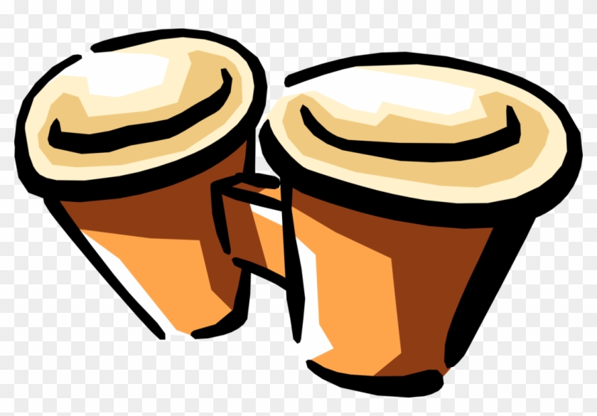 Vector Illustration Of Bongo Drums Percussion Instrument - Bongos Clipart #1400031