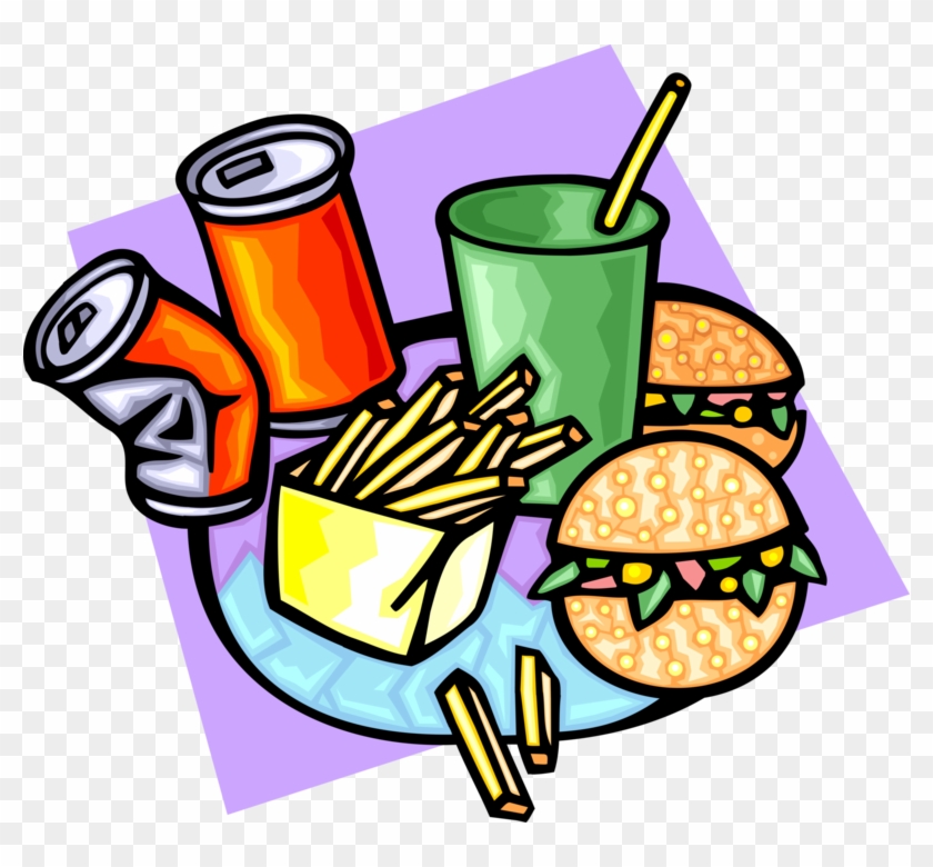 Fast Foods Royalty Free Vector Clip Art Illustration - Junk Food Clip Art #1400072