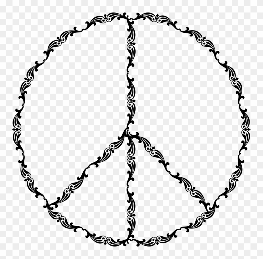 Peace Symbols Line Art Computer Icons Drawing - Victorian Circle Frames #1400134