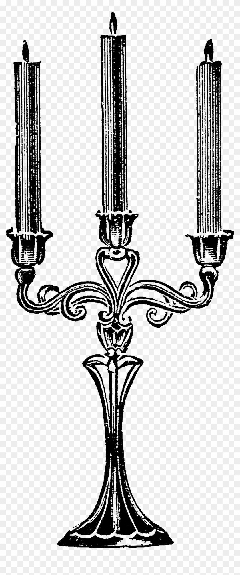 1387 Candelabra Victorian Era Free Vintage Clip Art - Drawing #1400136