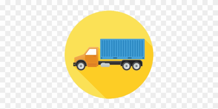 Flat - Truck Round Icon Png #1400276