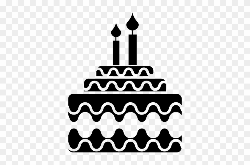 Cake Png Without Candles Black And White & Transparent - Birthday Icon Transparent #1400359