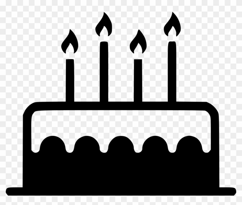 Banner Black And White Download Birthday Candle Sweet - Birthday Cake Icon Png #1400369