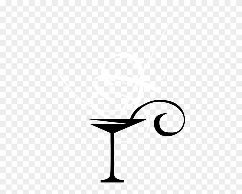 Splash Clipart Martini Glass - Martini Black And White Clipart Gatsby #1400419