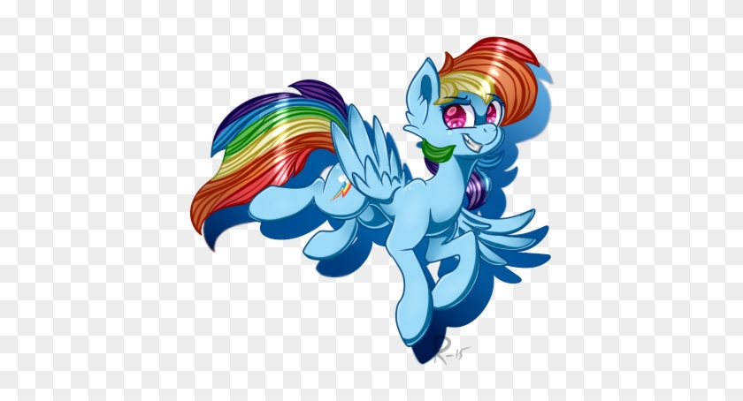 Ren-kun070, Flying, Grin, Rainbow Dash, Safe, Simple - Cartoon #1400657